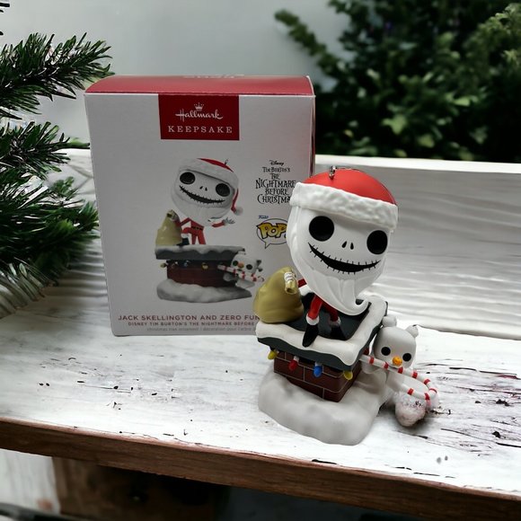 Hallmark NBC Jack Skellington and Zero Funko Pop Christmas Ornament 2023 NIB - Picture 1 of 10